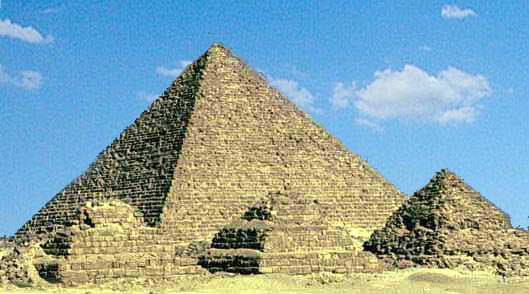 Pyramid tomb of Egyptian king Menkaure at Giza