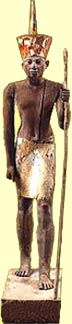  Wooden statue (59 cm high) of Senwosret I, from Metropolitan Museum in New York. 
